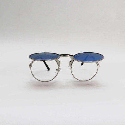 SILVER FRAME BLUE LENS - All About Eg