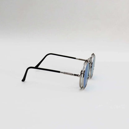 SILVER FRAME BLUE LENS - All About Eg