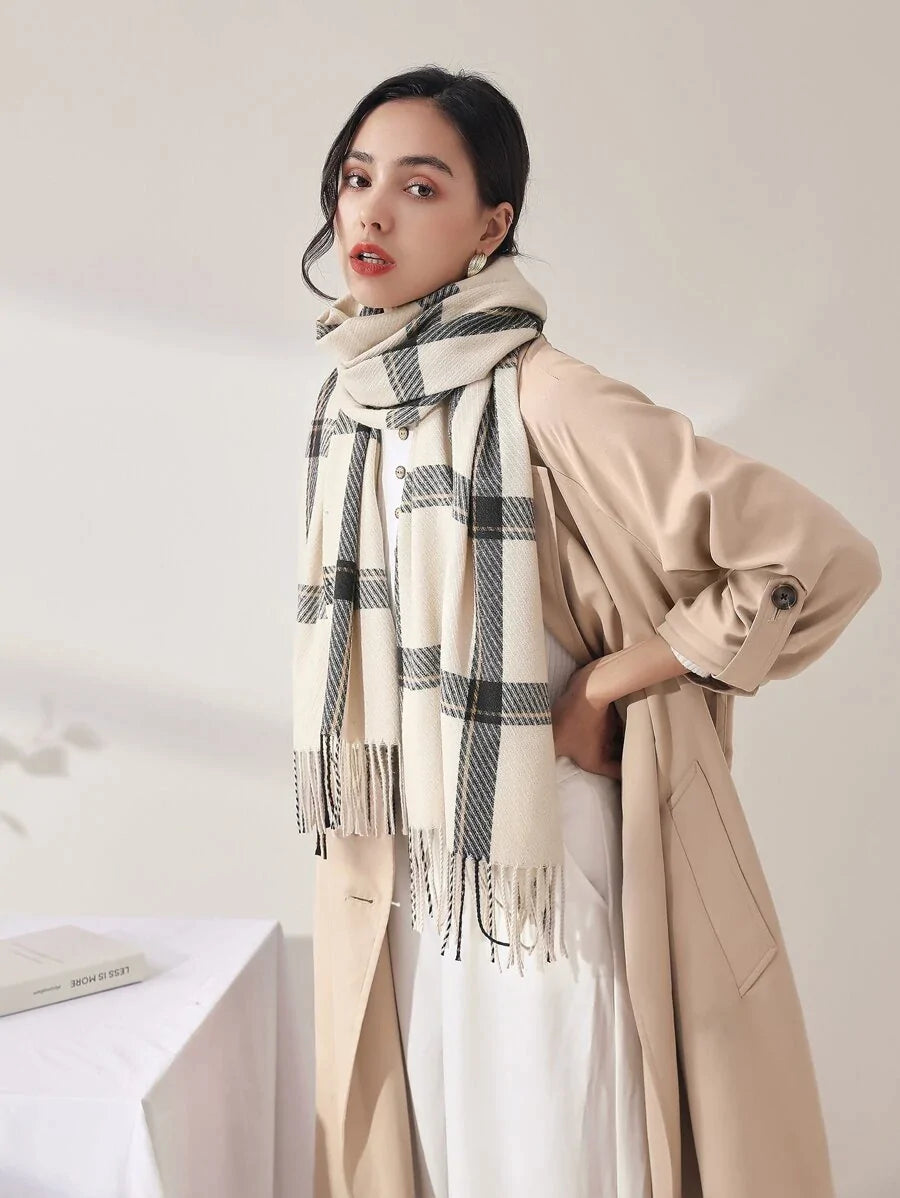 Plaid Pattern Scarf - All About Eg