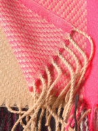 Color Block Fringe Trim Scarf - All About Eg