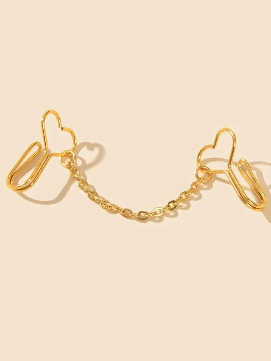 Heart & Chain Decor Nose Ring - All About Eg