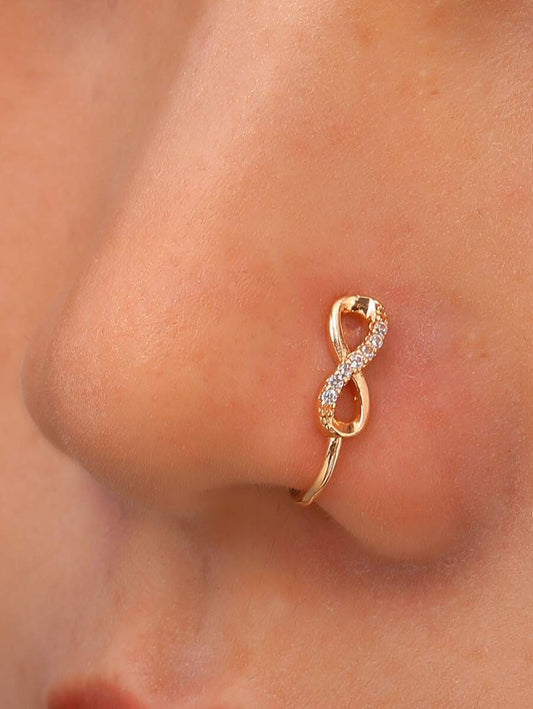 Rhinestone Infinity Decor Nose Cuff - All About Eg