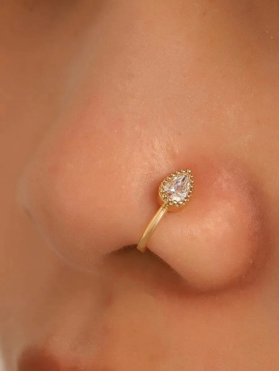 Water-drop Decor Nose Ring - All About Eg