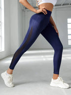 Women's Fashionable Mesh Insert Workout Leggings, Suitable For Yoga - All About Eg