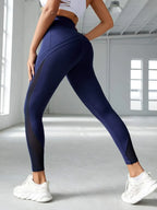 Women's Fashionable Mesh Insert Workout Leggings, Suitable For Yoga - All About Eg