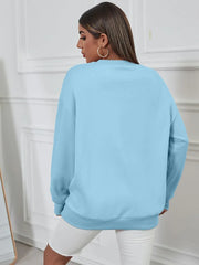 Drop Shoulder Letter Graphic Sweatshirt - All About Eg