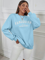 Drop Shoulder Letter Graphic Sweatshirt - All About Eg