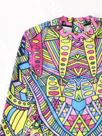 Allover Print Zip Back One Piece Swimsuit - All About Eg