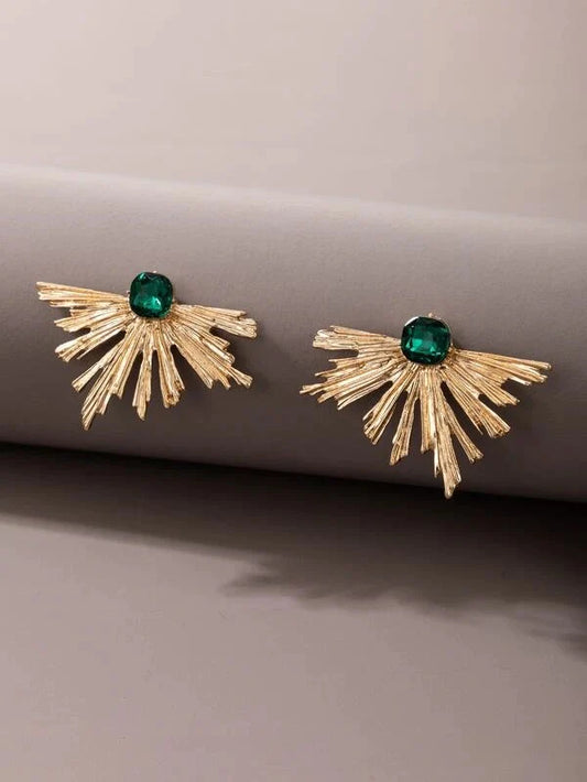 Alloy earrings with rhinestone detail - All About Eg