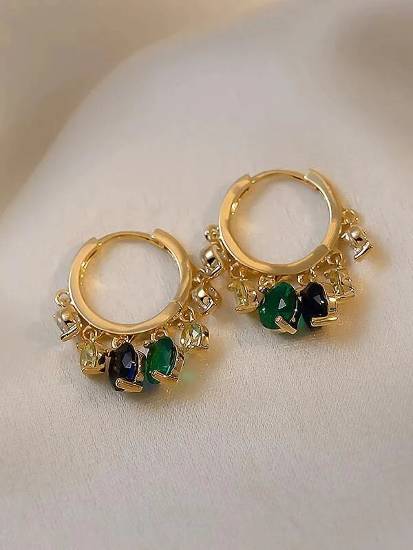 Rhinestone pendant earrings - All About Eg