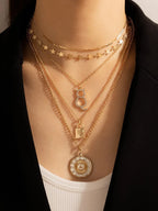 Lock & Cat Charm Layered Necklace - All About Eg