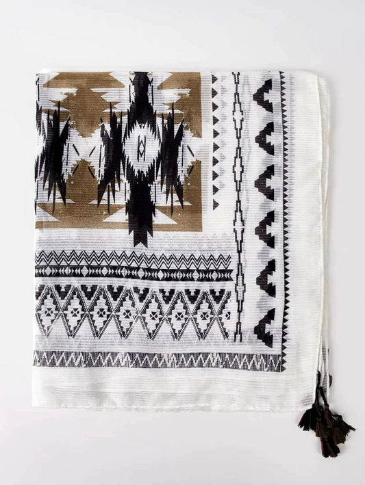 Fringe Hem Plaid Scarf