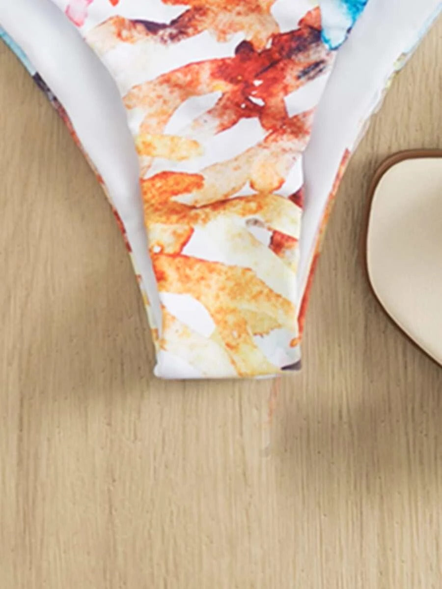 Allover Graphic One Shoulder One Piece Swimsuit - All About Eg